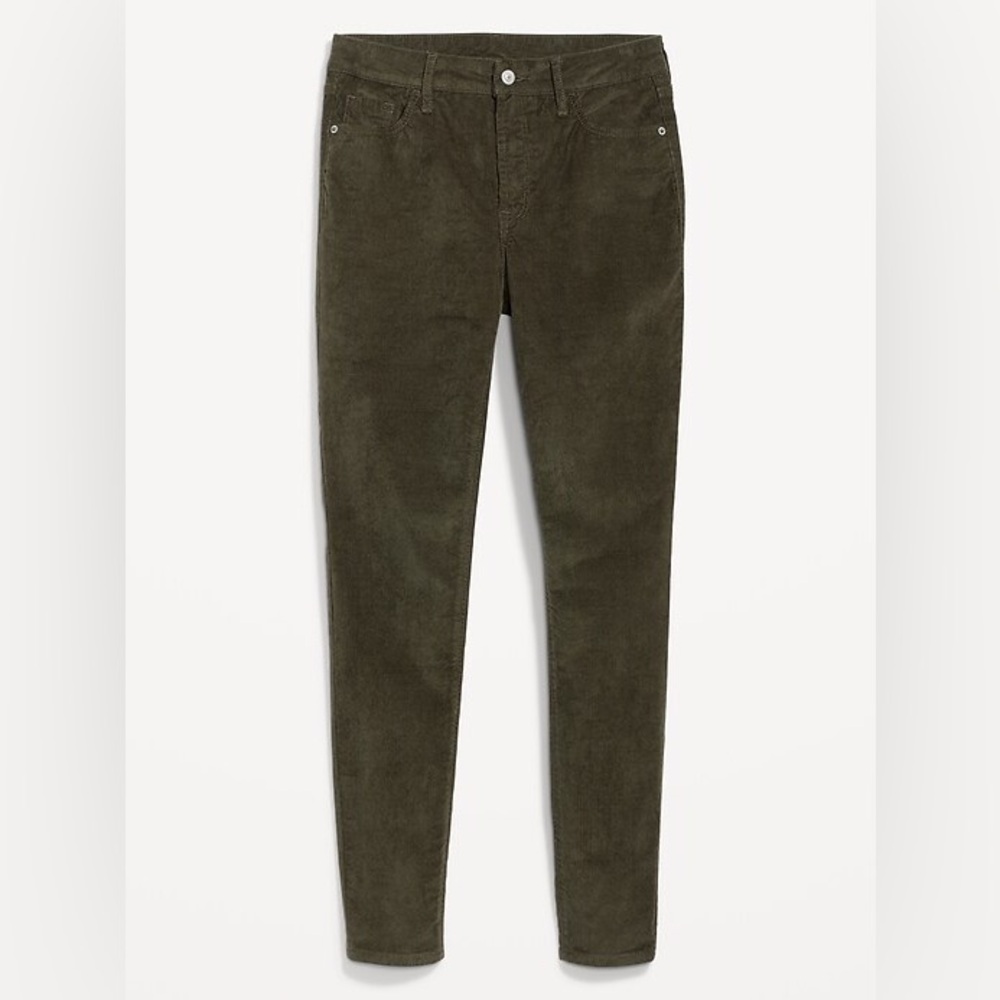 Old Navy Green High Waisted Super Skinny Corduroy Pants Size 16
